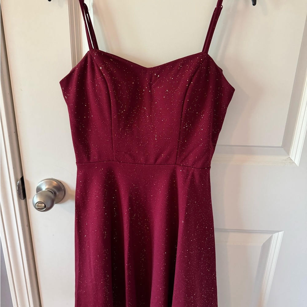 City Triangles Burgundy Glitter Dress